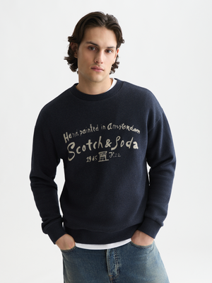 Sweat-shirt à coupe décontractée et motif sur le devant
