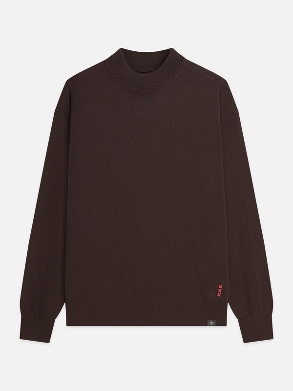 Essentials Pullover mit Stehkragen und überschnittenen Schultern