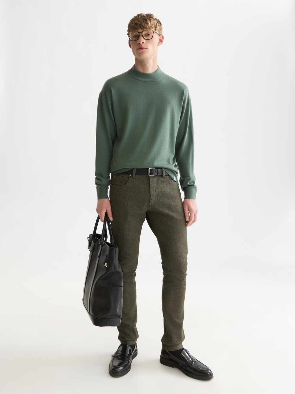 Seasonal Essentials Mock Neck Wool-Blend Pullover