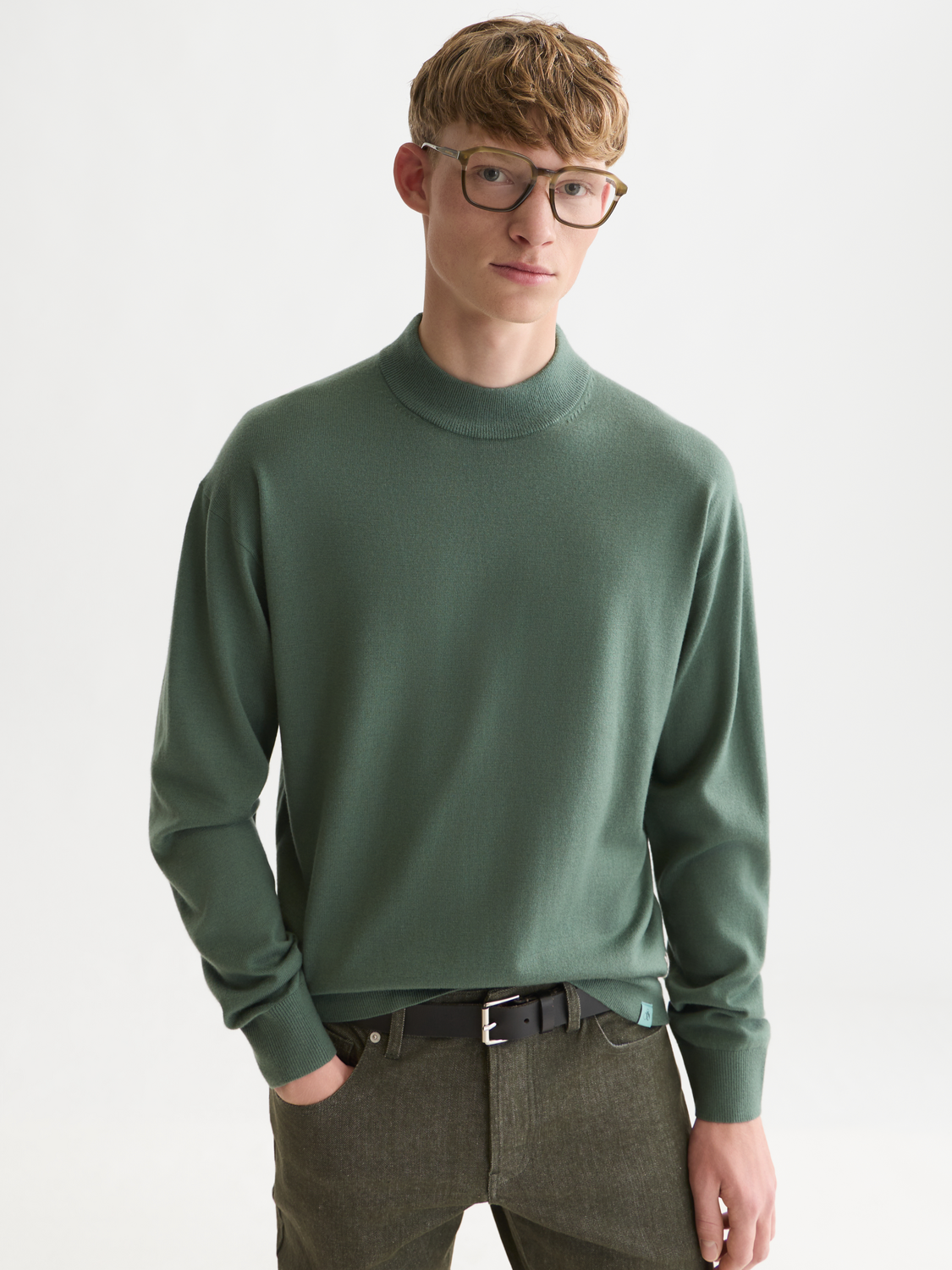 Seasonal Essentials Mock Neck Wool-Blend Pullover