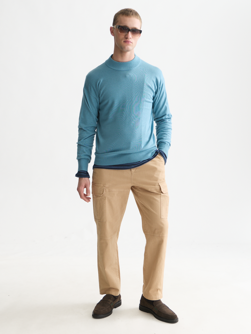 Seasonal Core Dropped Shoulder Mock Neck Pullover
