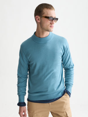 Seasonal Essentials —  Dropped Shoulder Mock Neck Pullover