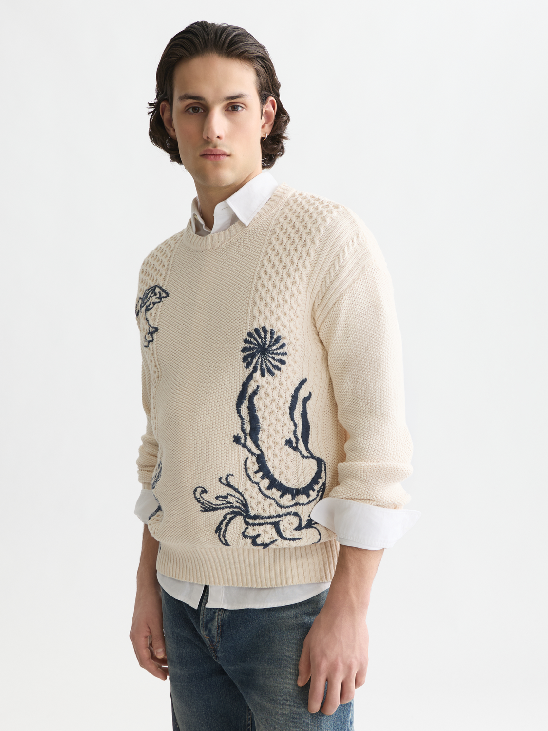 Scotch & Soda x Royal Delft Embroidered Relaxed Pullover