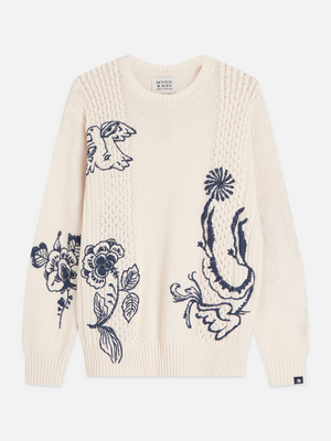 Scotch & Soda x Royal Delft Embroidered Relaxed Pullover