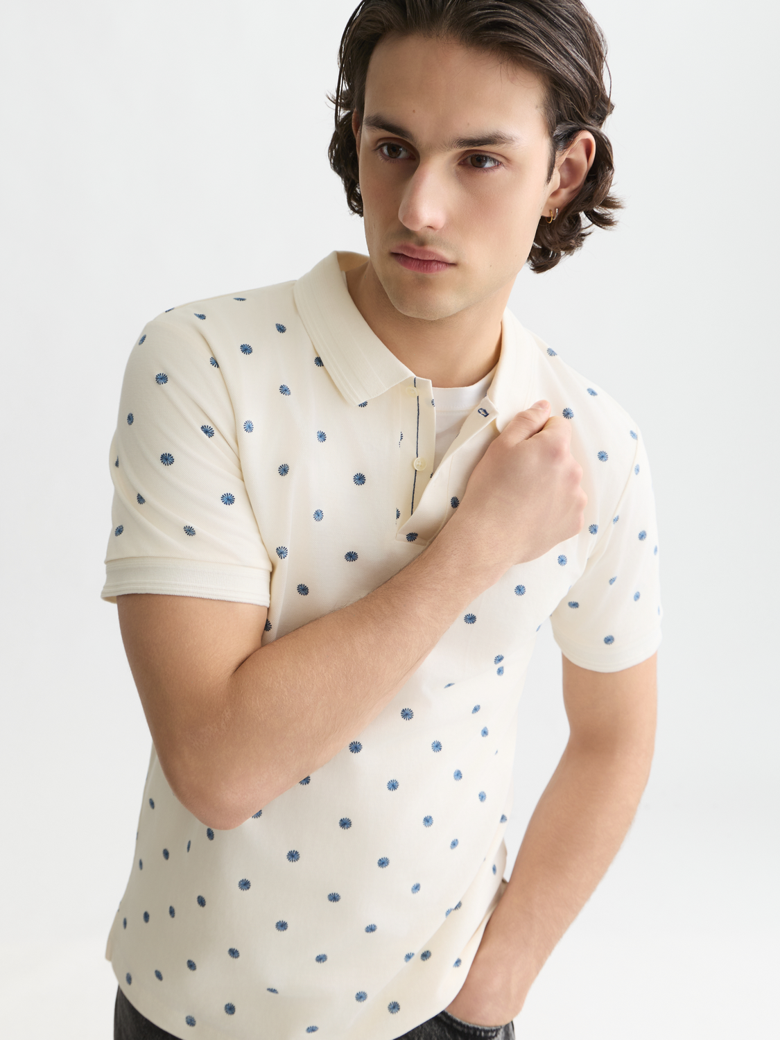 Micro-Printed Regular-Fit Polo