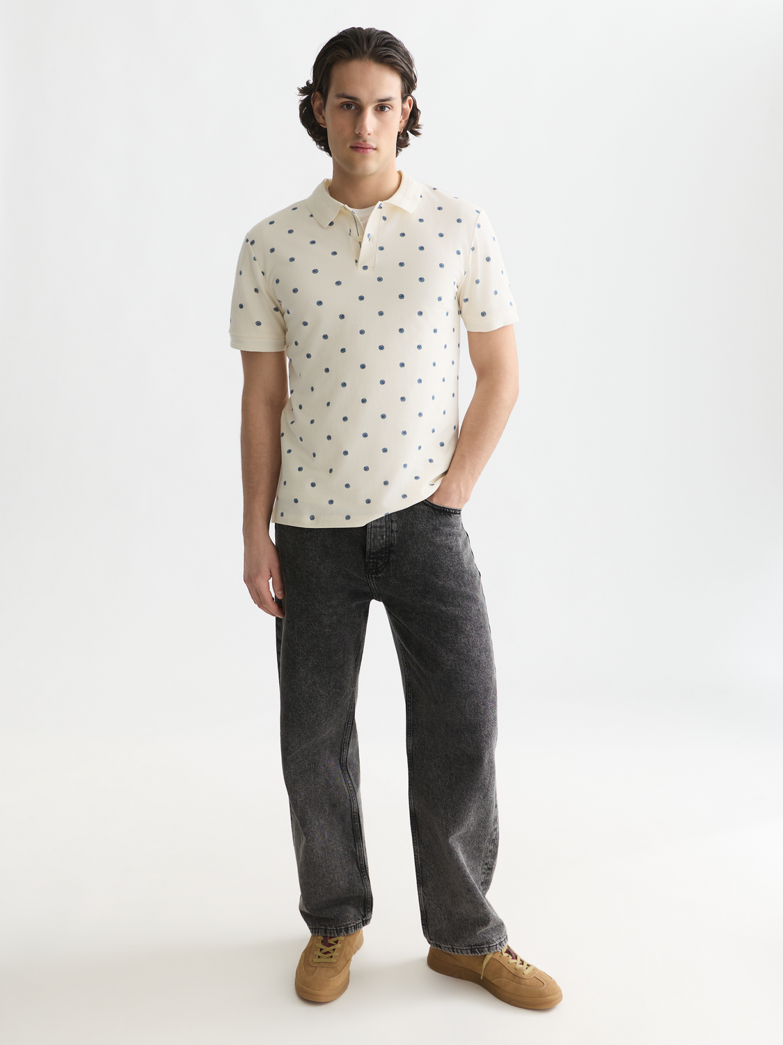 Micro-Printed Regular-Fit Polo