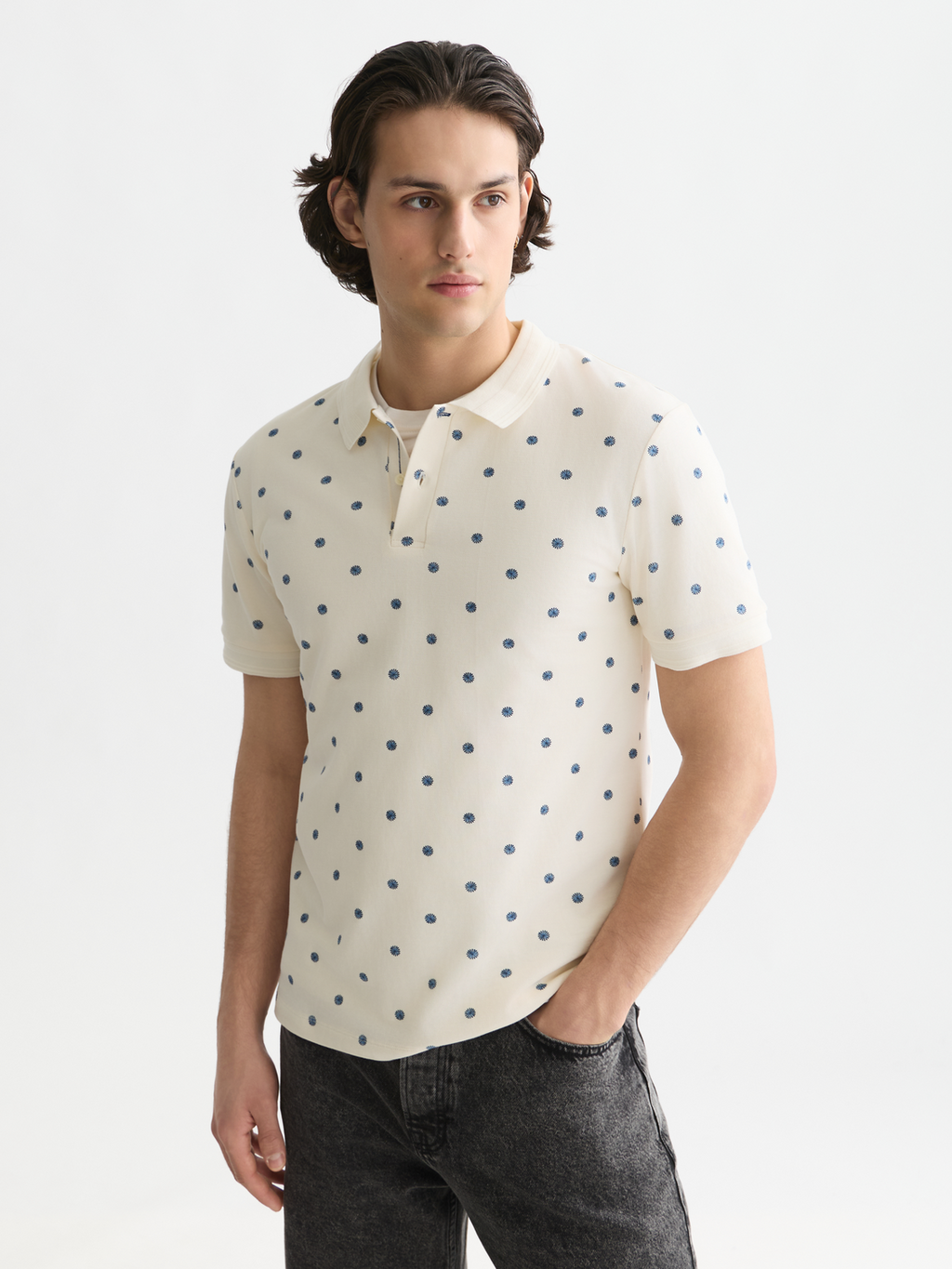 Micro-Printed Regular-Fit Polo