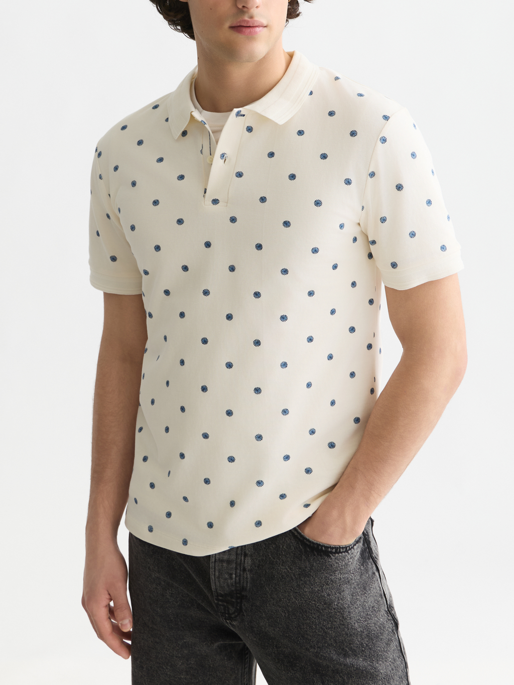 Micro-Printed Regular-Fit Polo