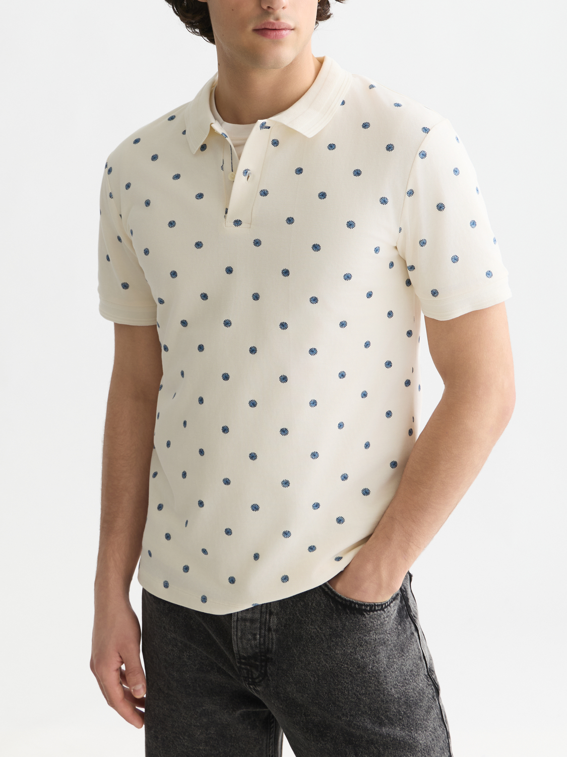 Micro-Printed Regular-Fit Polo