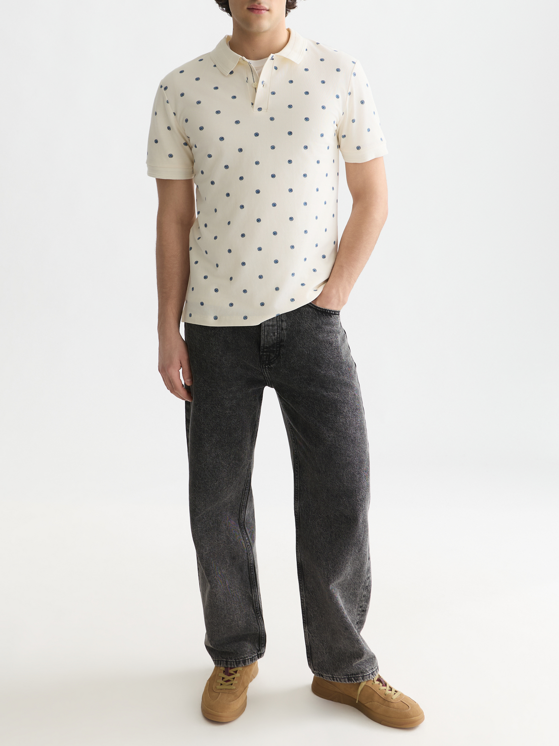 Micro-Printed Regular-Fit Polo
