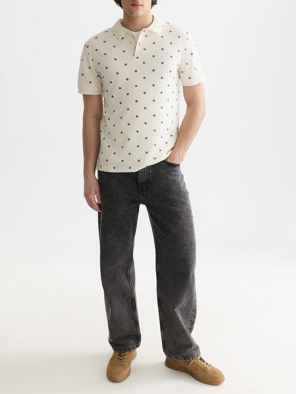 Micro-Printed Regular-Fit Polo