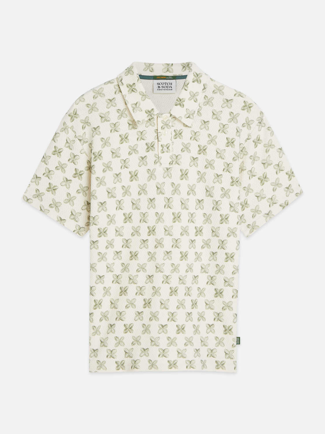 Printed Structured Relaxed-Fit Polo