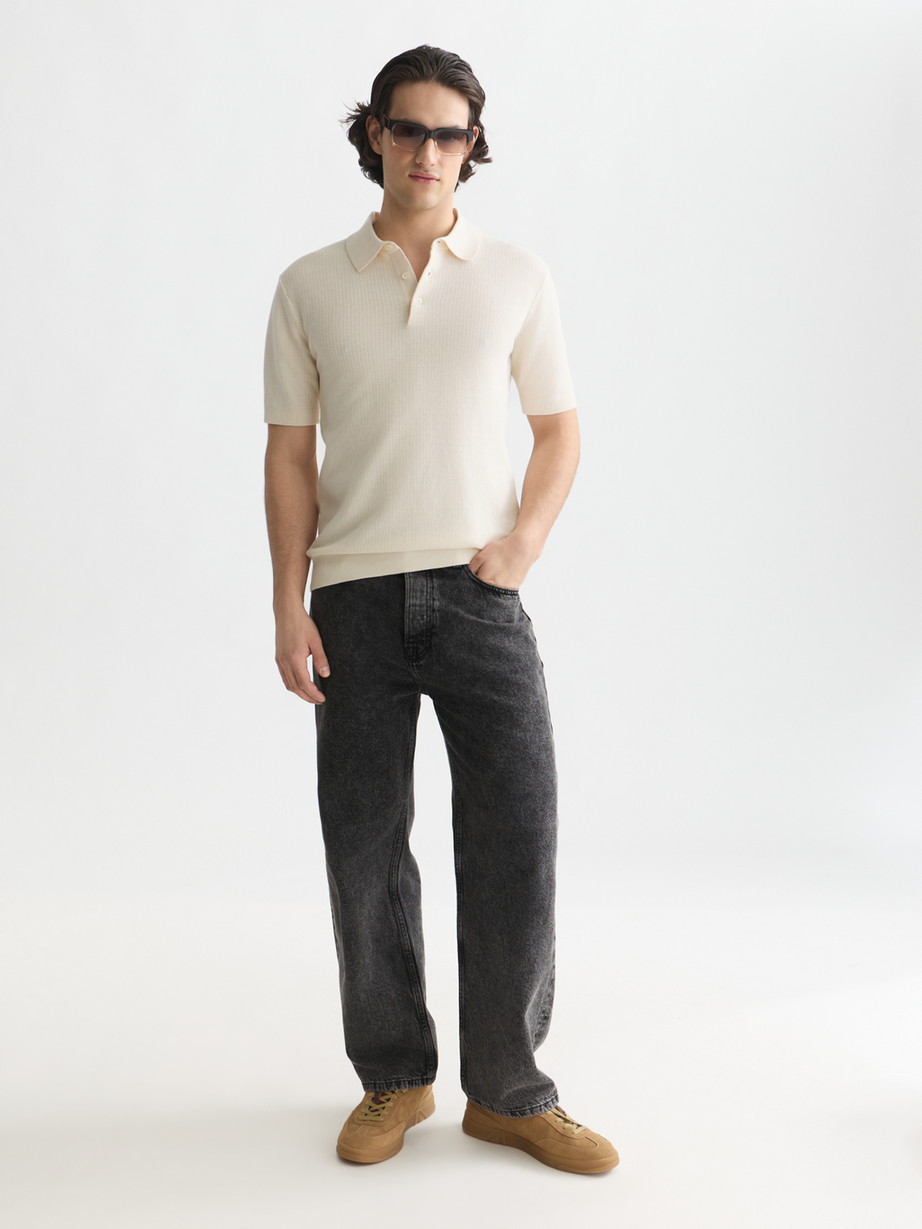 Essentials Structured Knitted Regular-Fit Polo