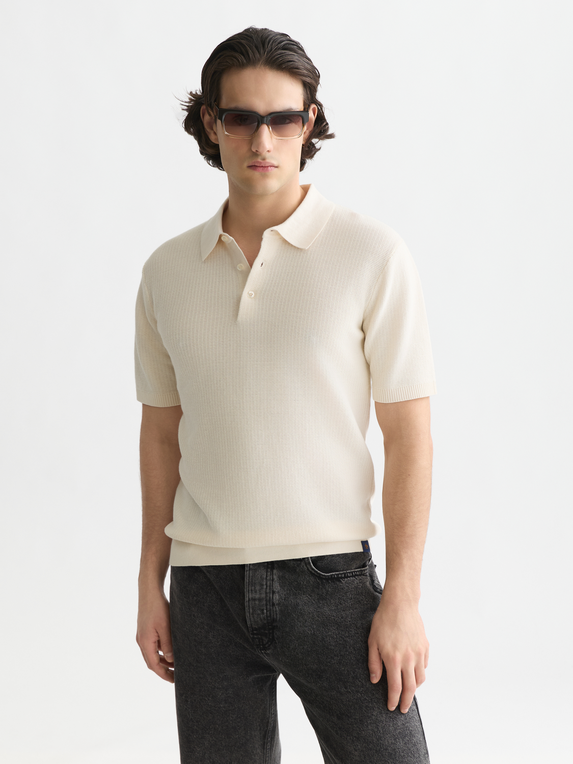 Essentials Structured Knitted Regular-Fit Polo