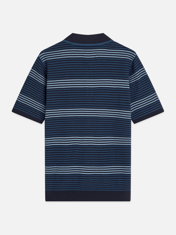 Striped Structured Knitted Regular-Fit Polo