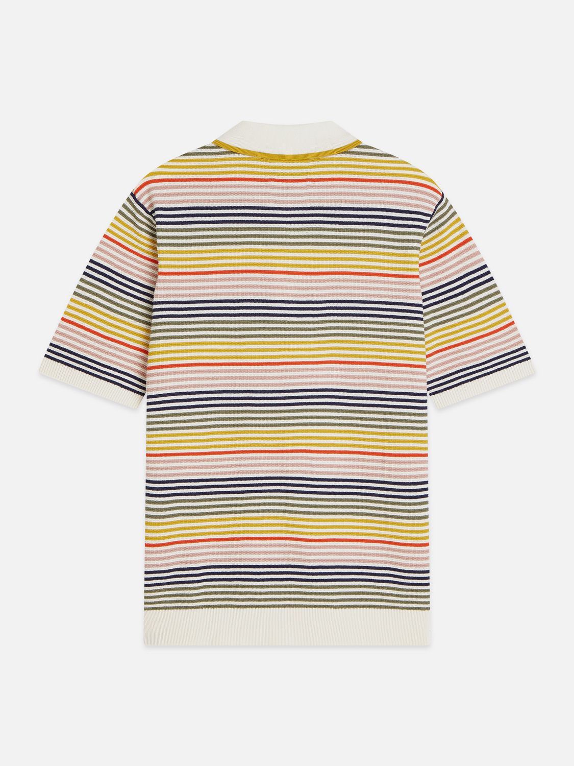 Striped Structured Knitted Regular-Fit Polo