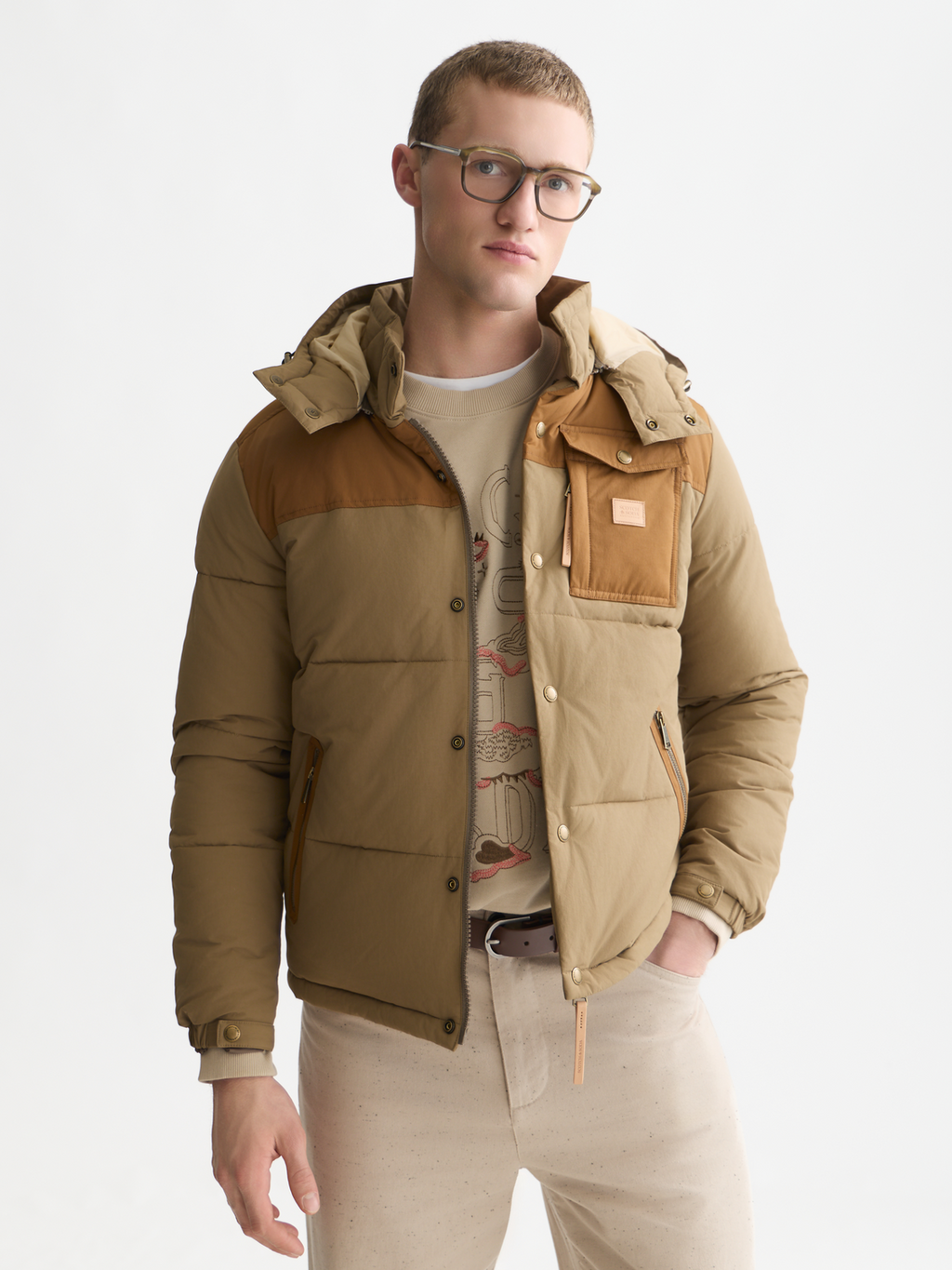 Puffer Jacket With Removable Hood
