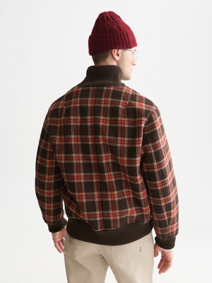 Rib Collar Plaid Jacket