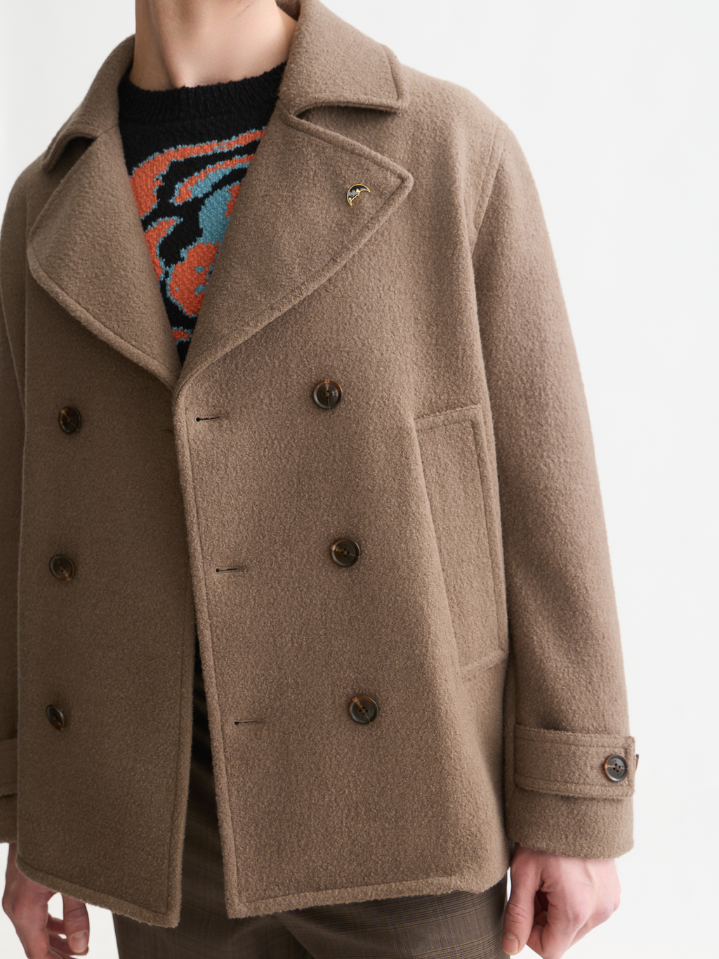 Tailored Wool-Blend Peacoat