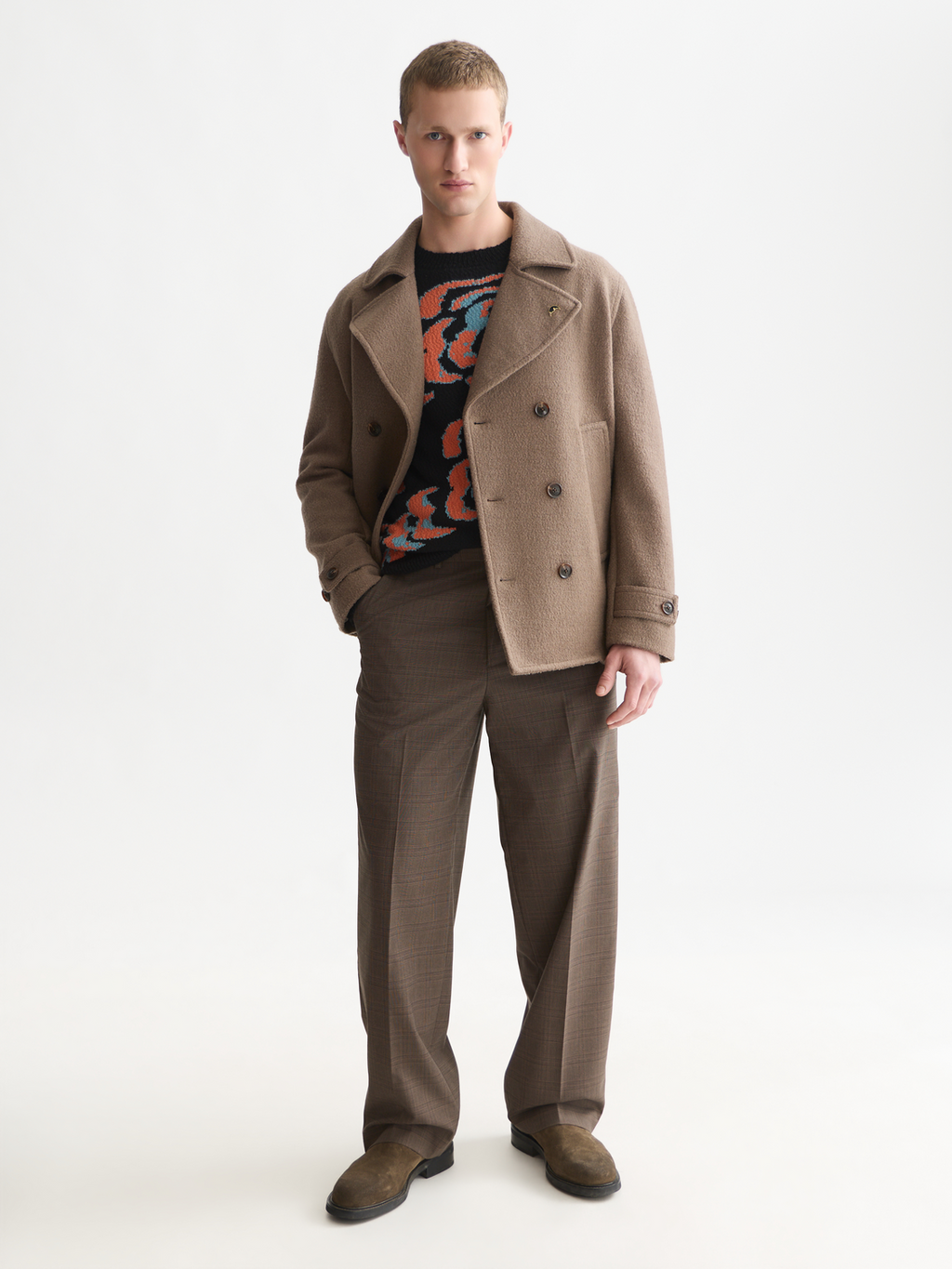 Tailored Wool-Blend Peacoat