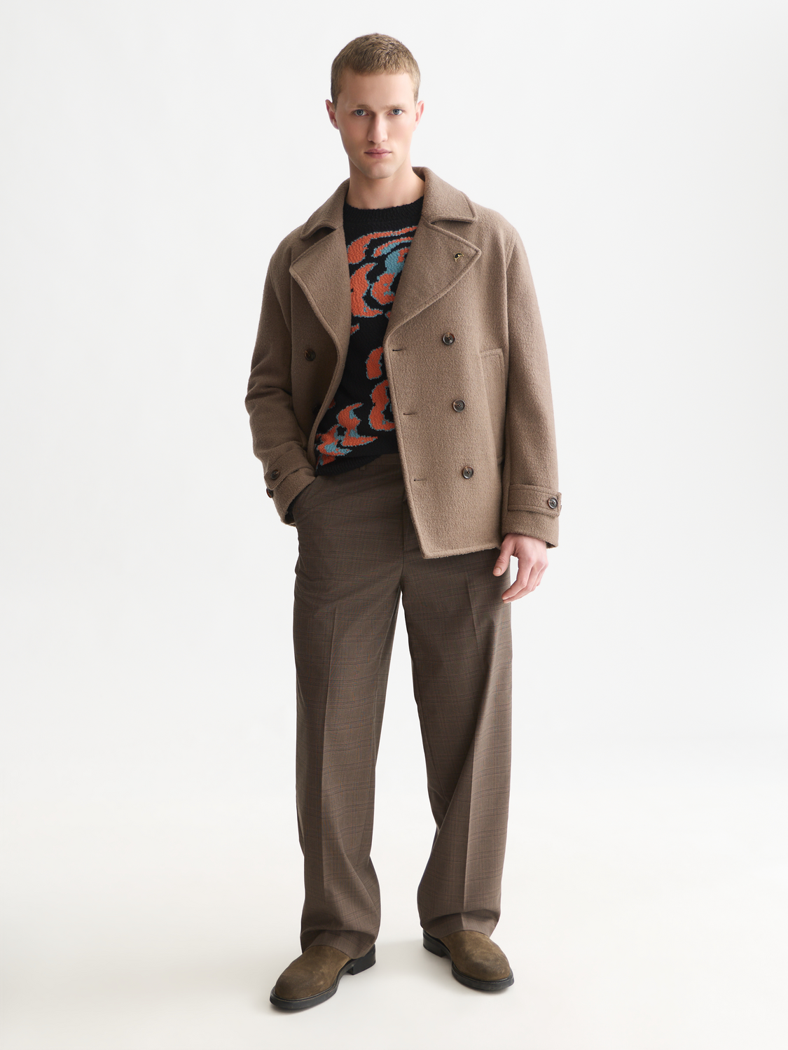 Tailored Wool-Blend Peacoat