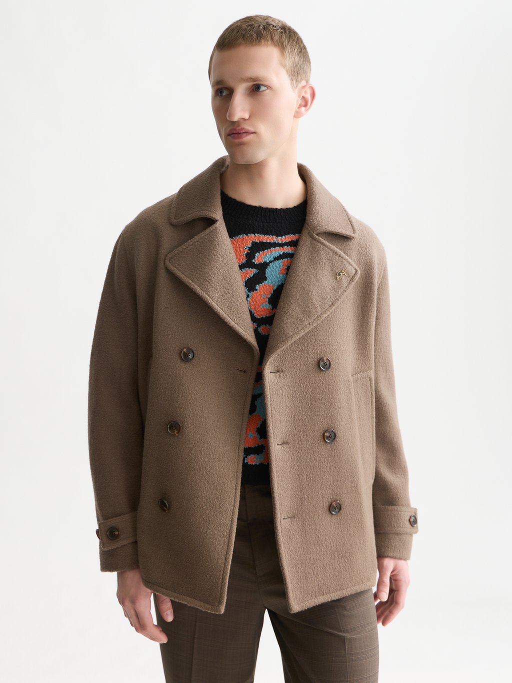 Tailored Wool-Blend Peacoat