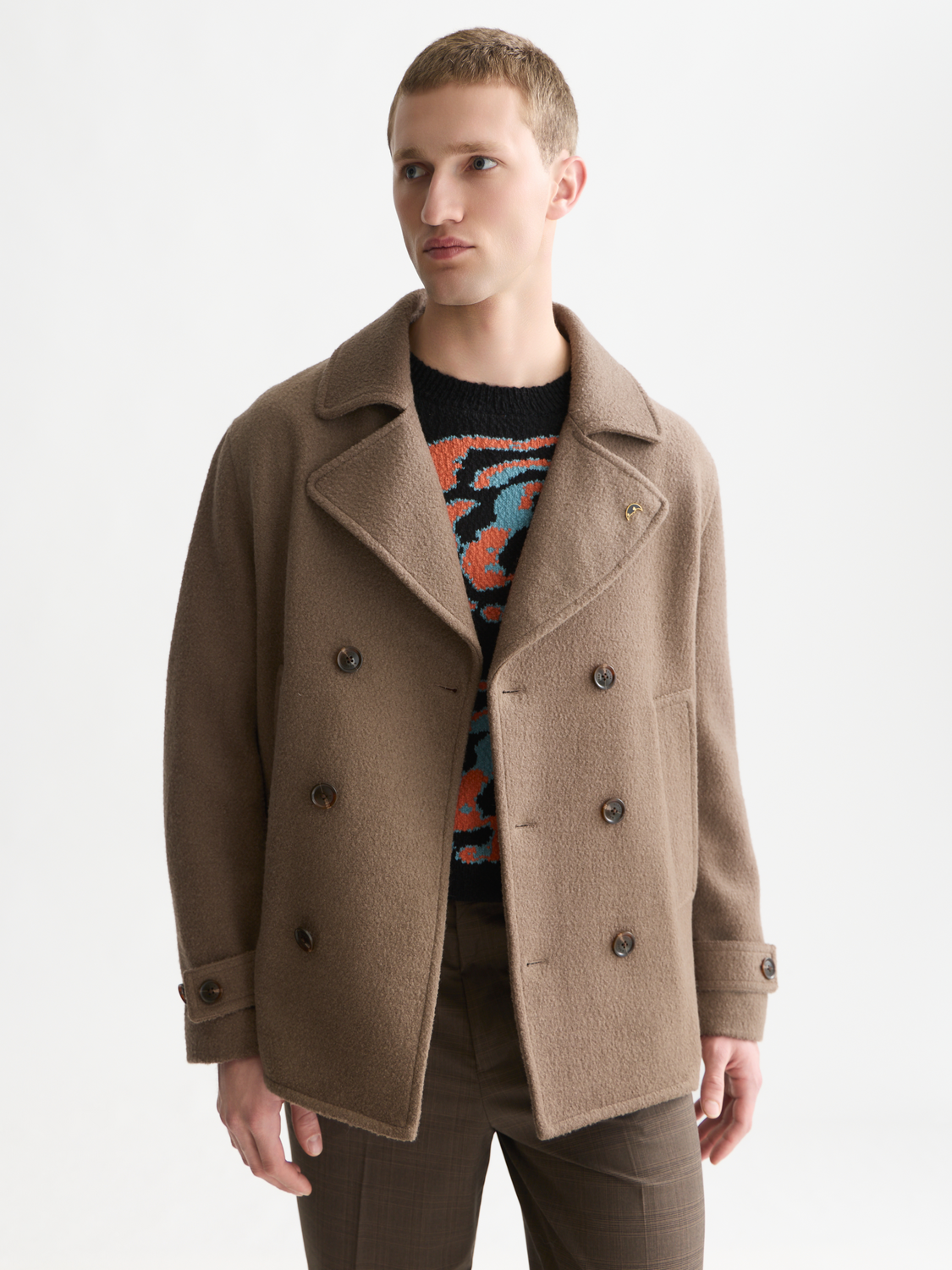 Tailored Wool-Blend Peacoat
