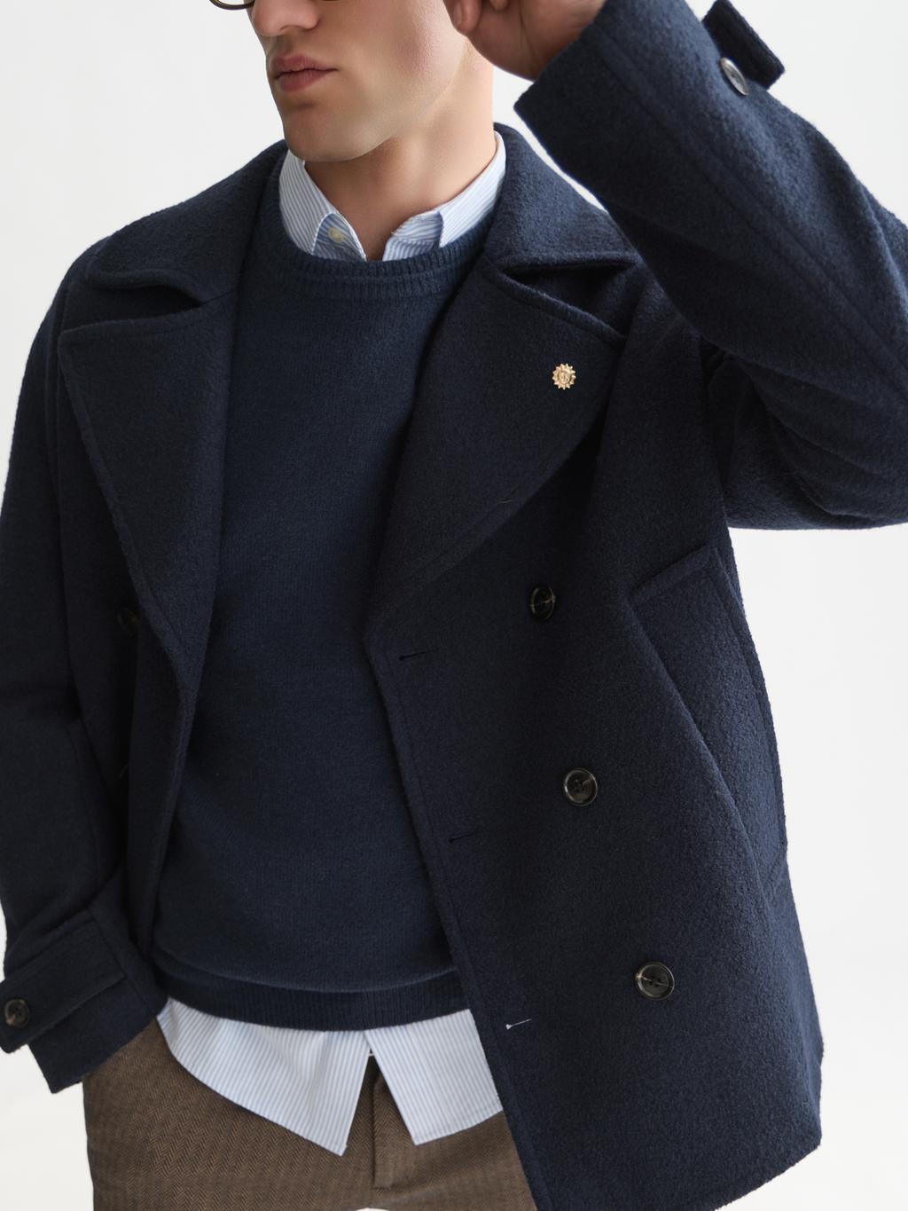 Tailored Wool-Blend Peacoat