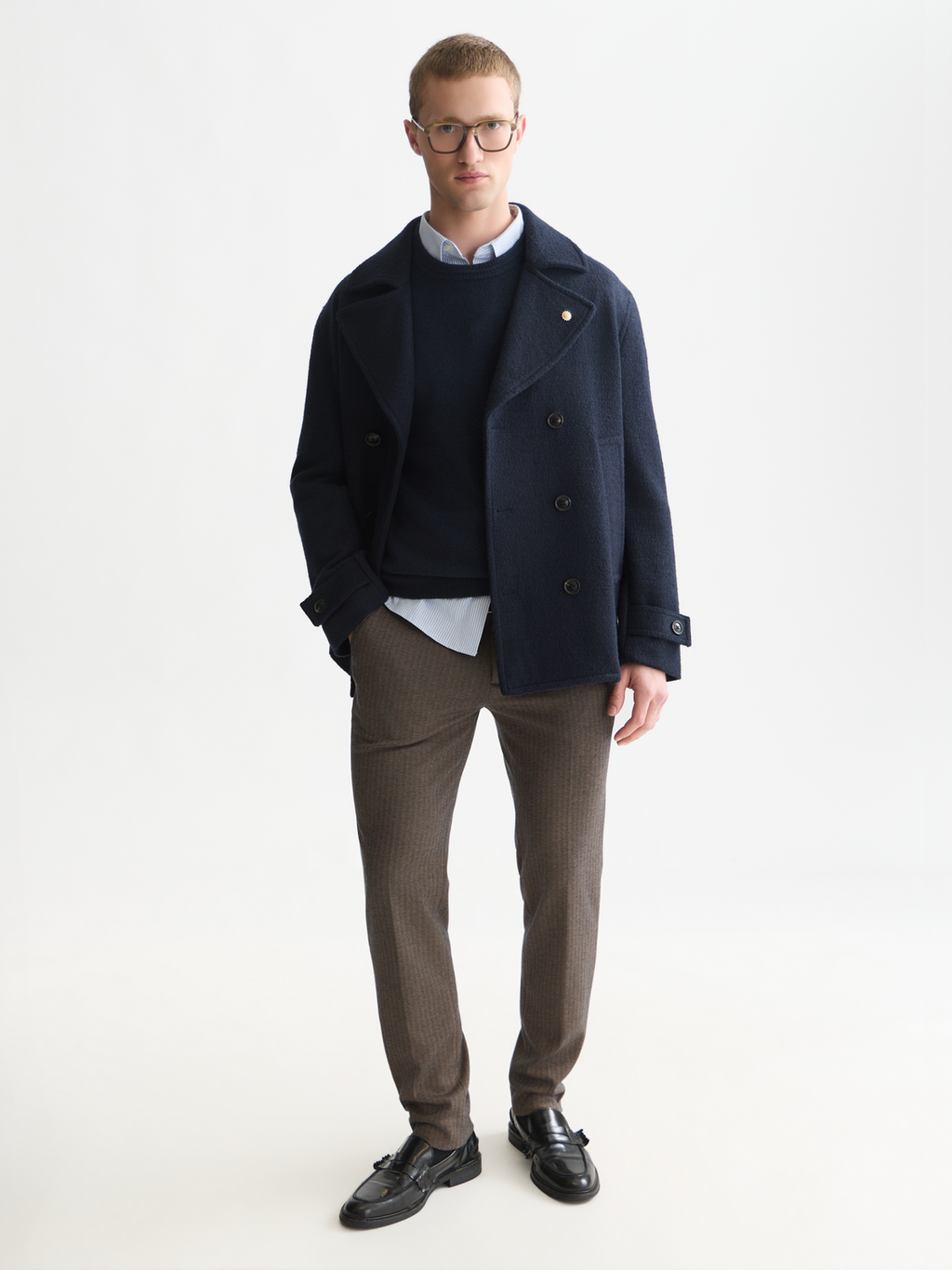 Tailored Wool-Blend Peacoat