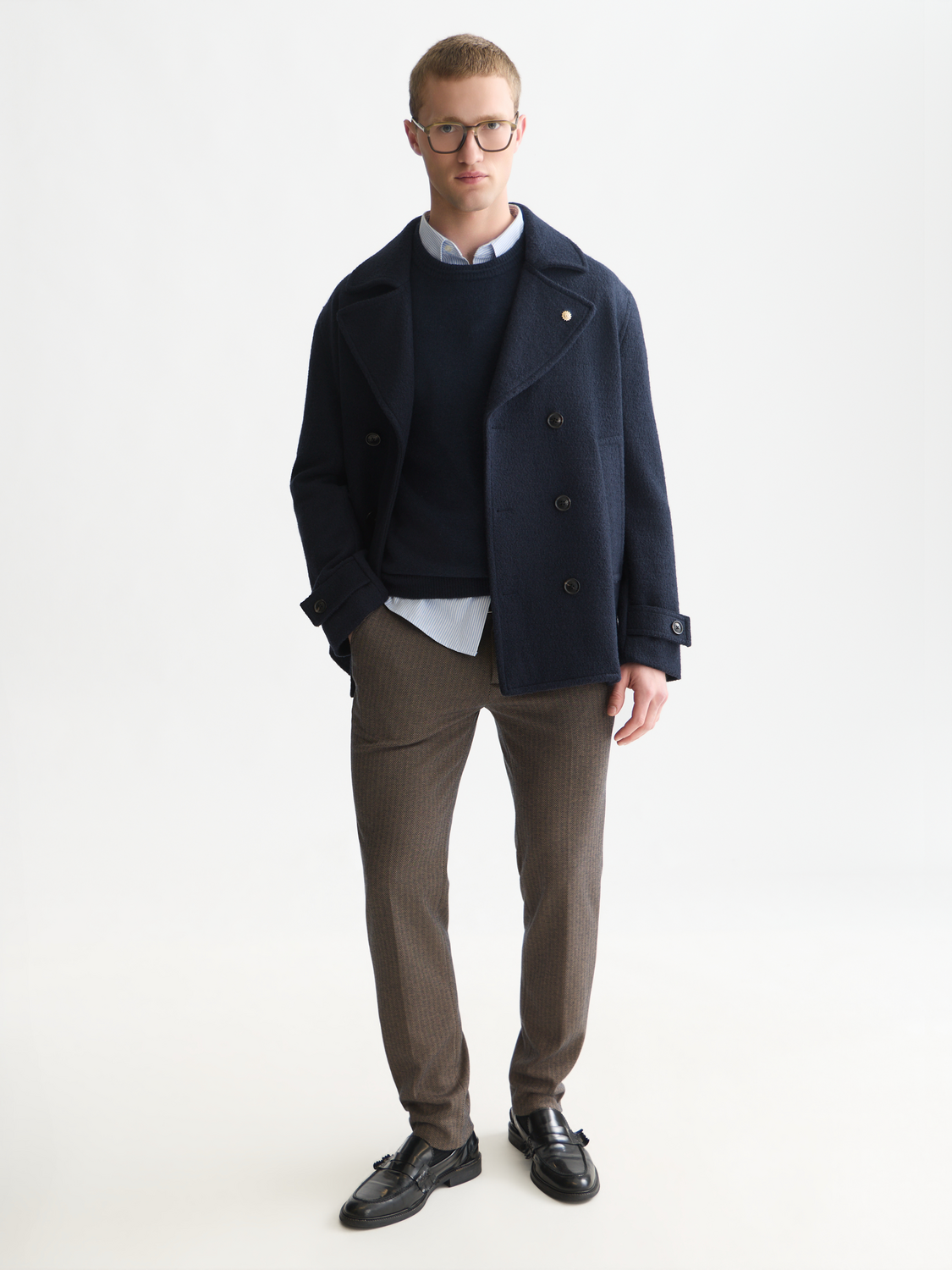 Tailored Wool-Blend Peacoat