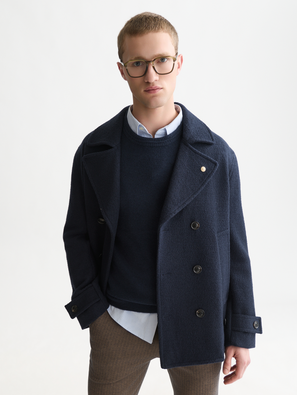 Tailored Wool-Blend Peacoat