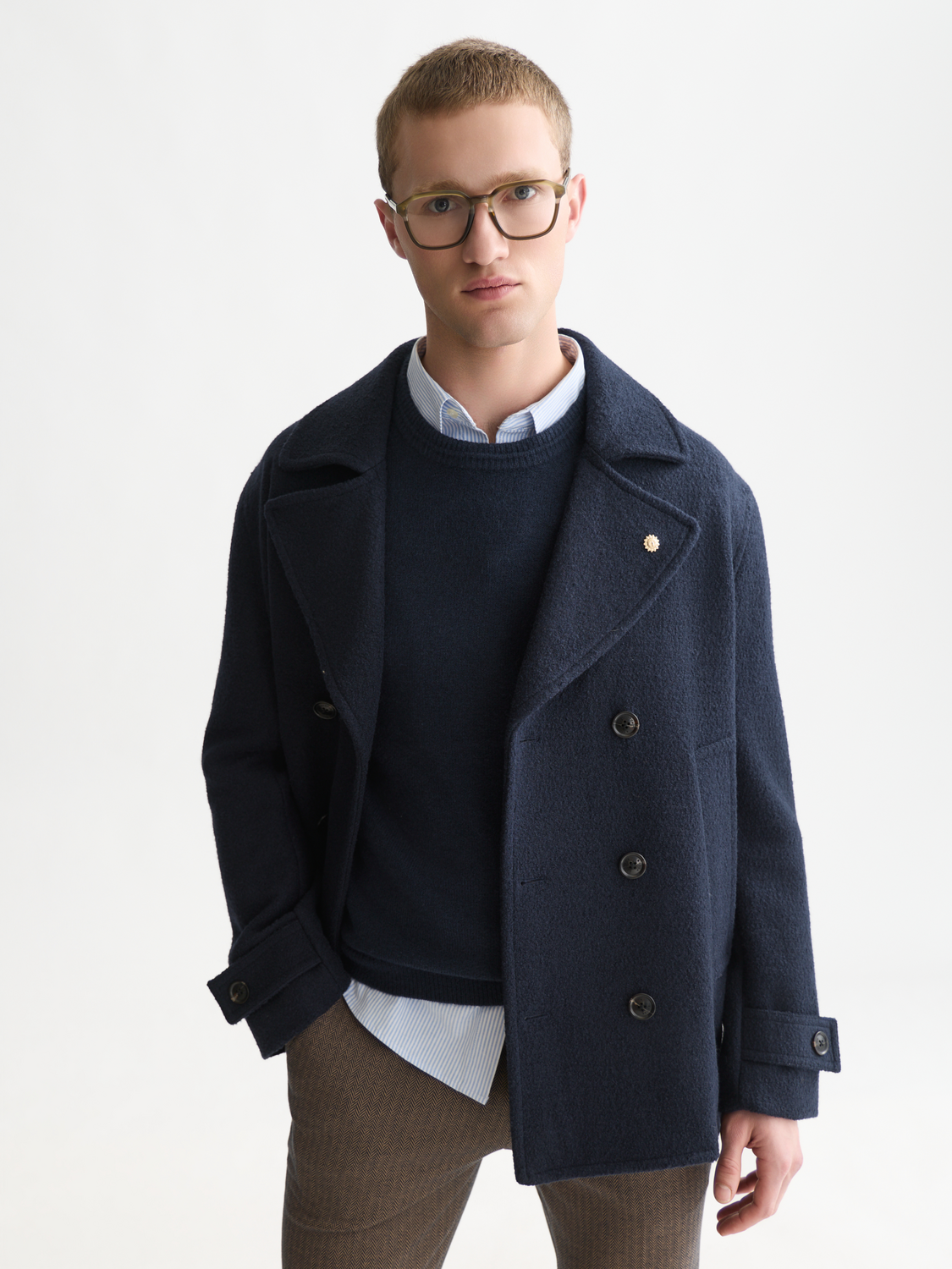 Tailored Wool-Blend Peacoat