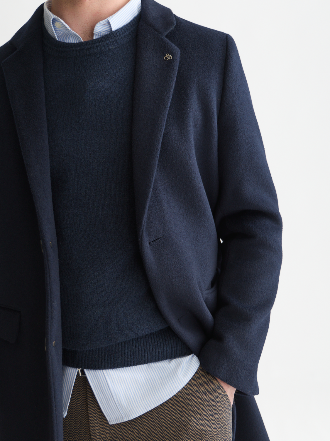 Tailored Wool-Blend Overcoat