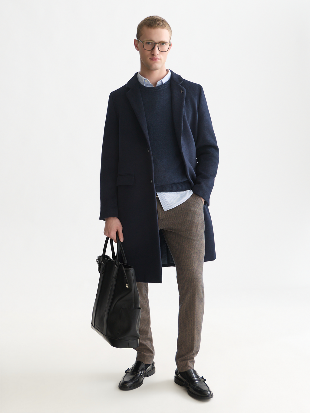 Tailored Wool-Blend Overcoat
