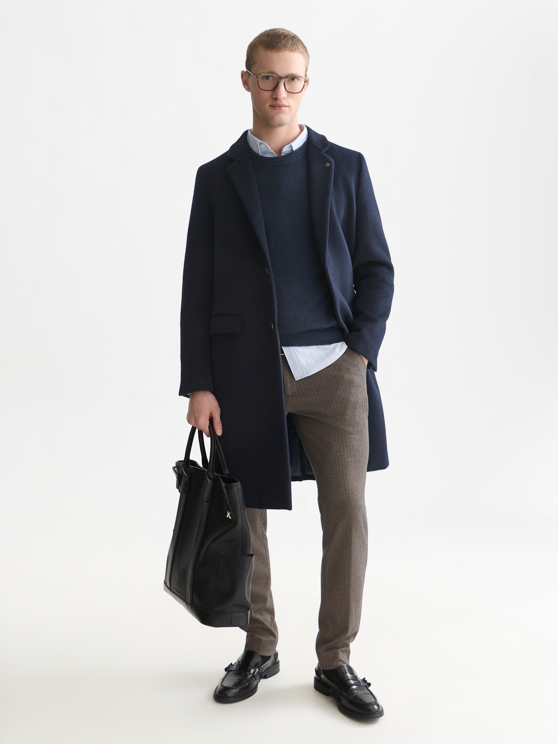 Tailored Wool-Blend Overcoat