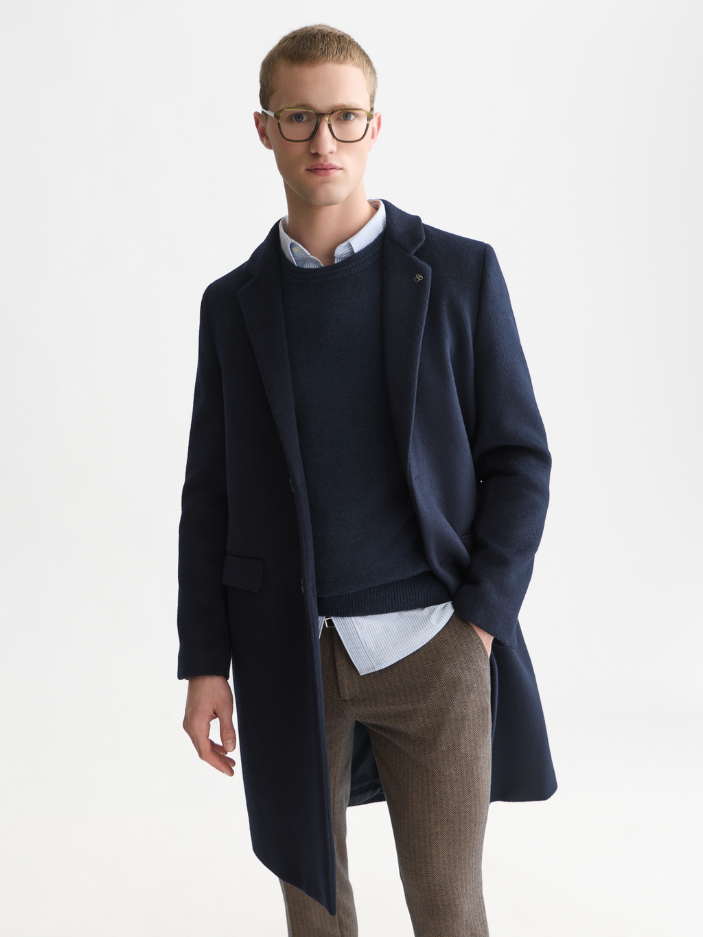Tailored Wool-Blend Overcoat