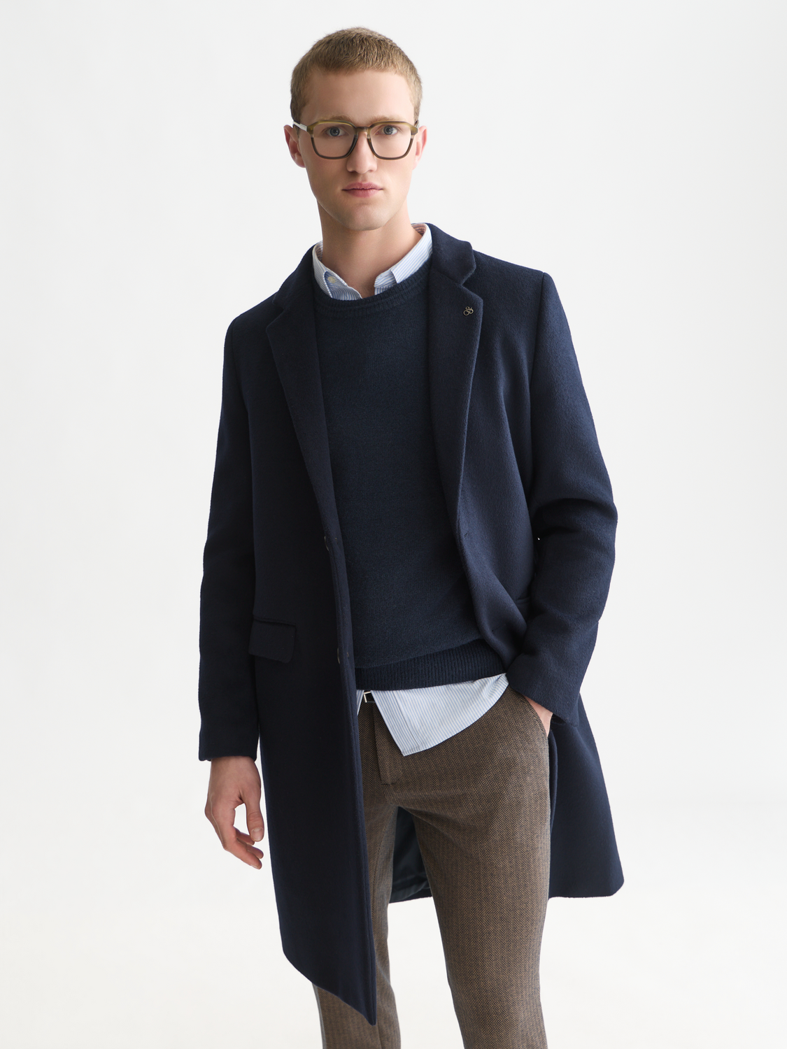 Tailored Wool-Blend Overcoat