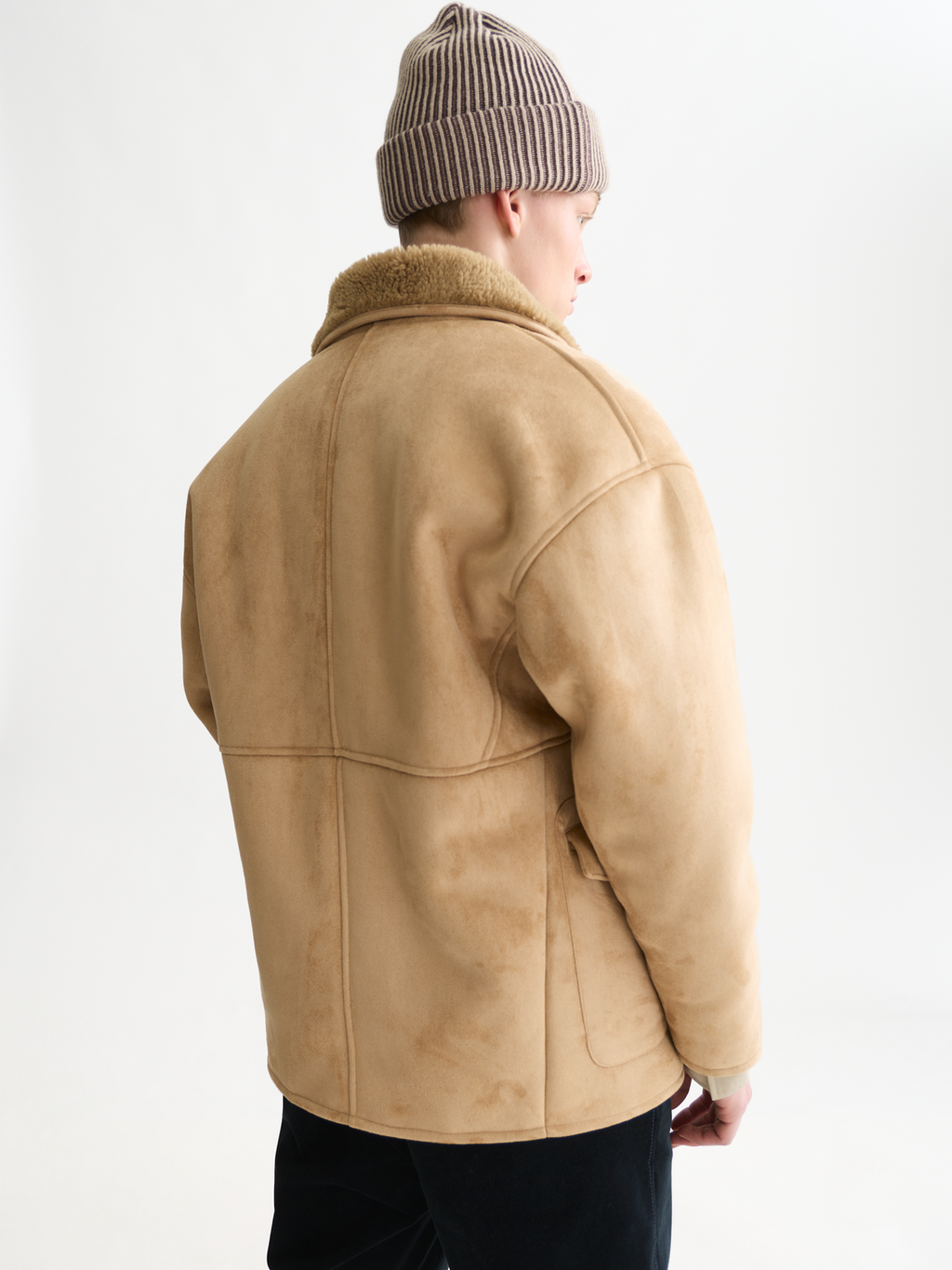 Faux Suede Shearling Jacket