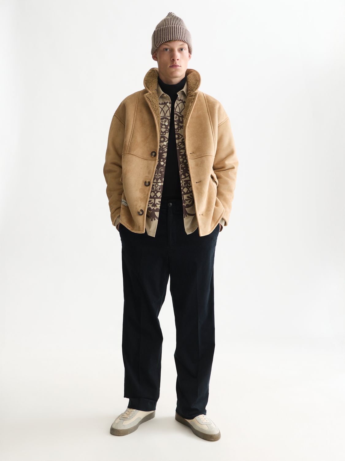 Faux Suede Shearling Jacket