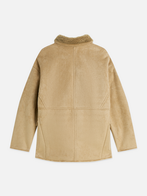 Faux Suede Shearling Jacket