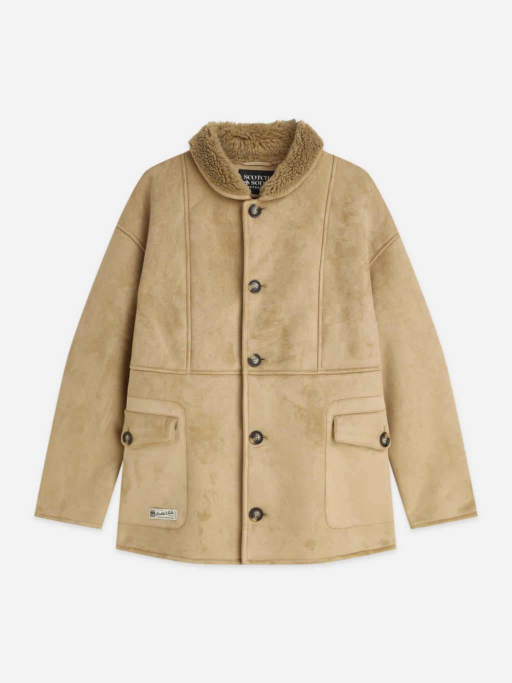 Faux Suede Shearling Jacket