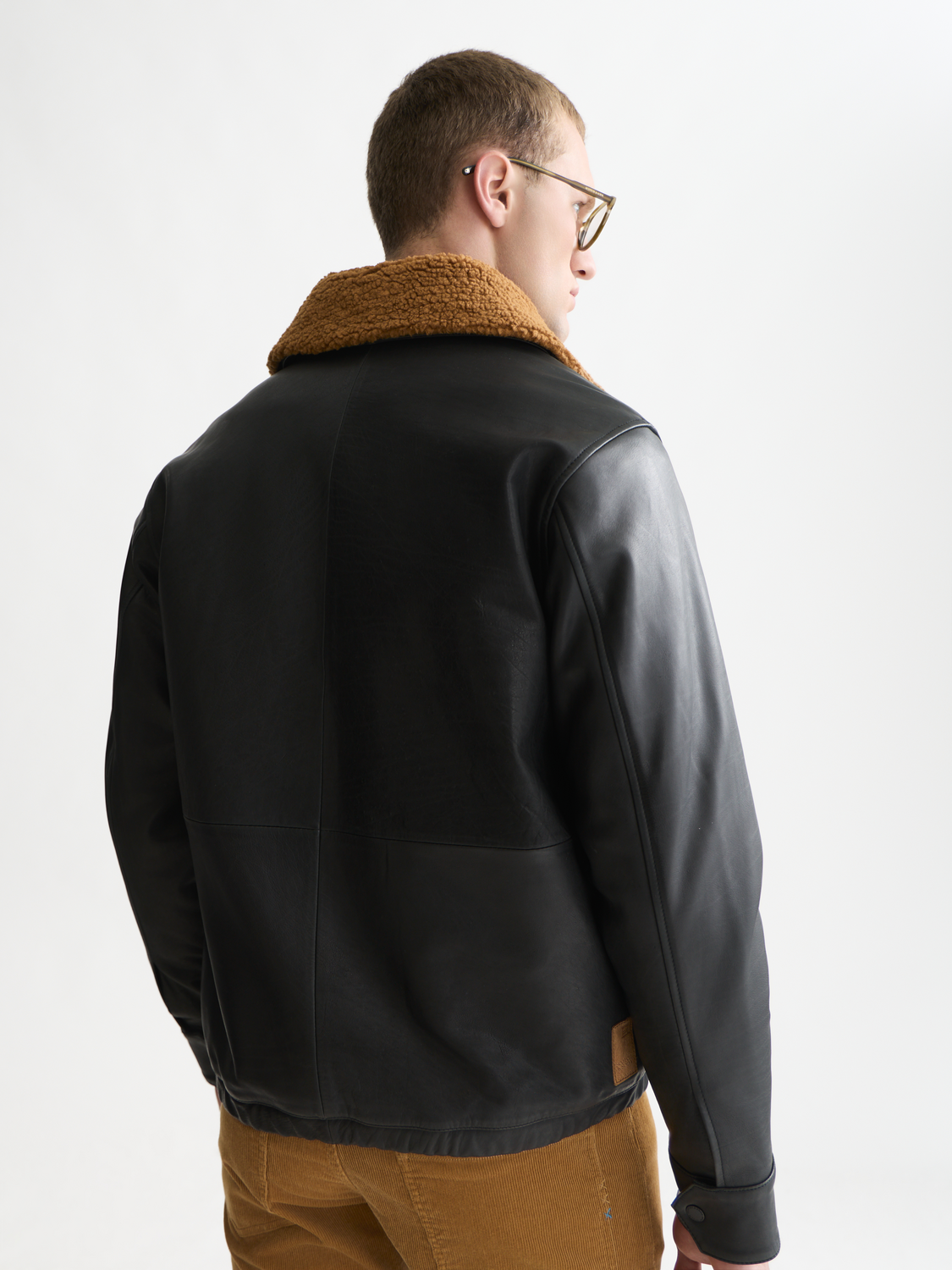 Leather Fleece-Lined Jacket