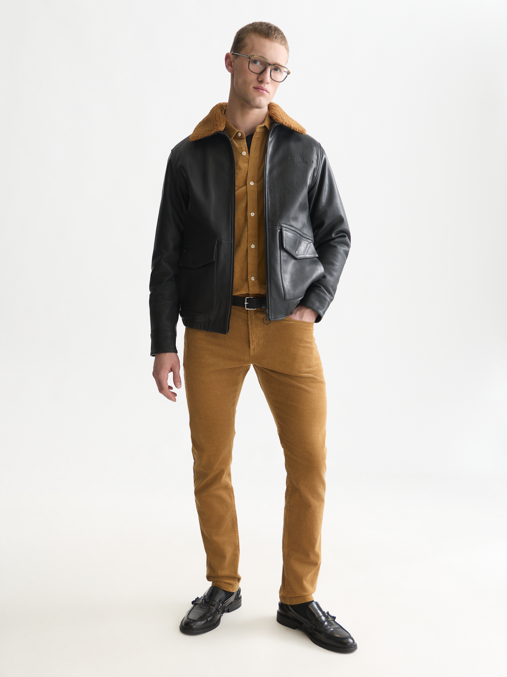 Leather Fleece-Lined Jacket