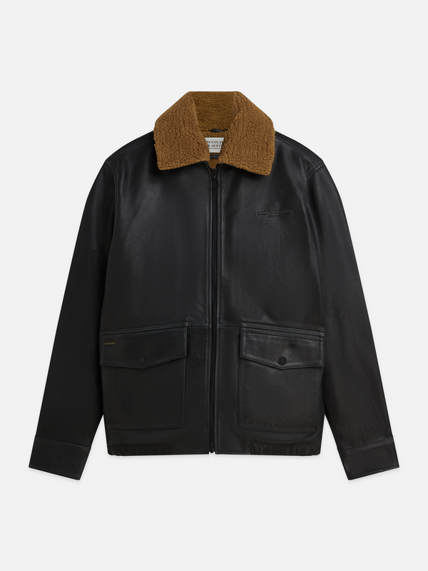 Leather Fleece-Lined Jacket