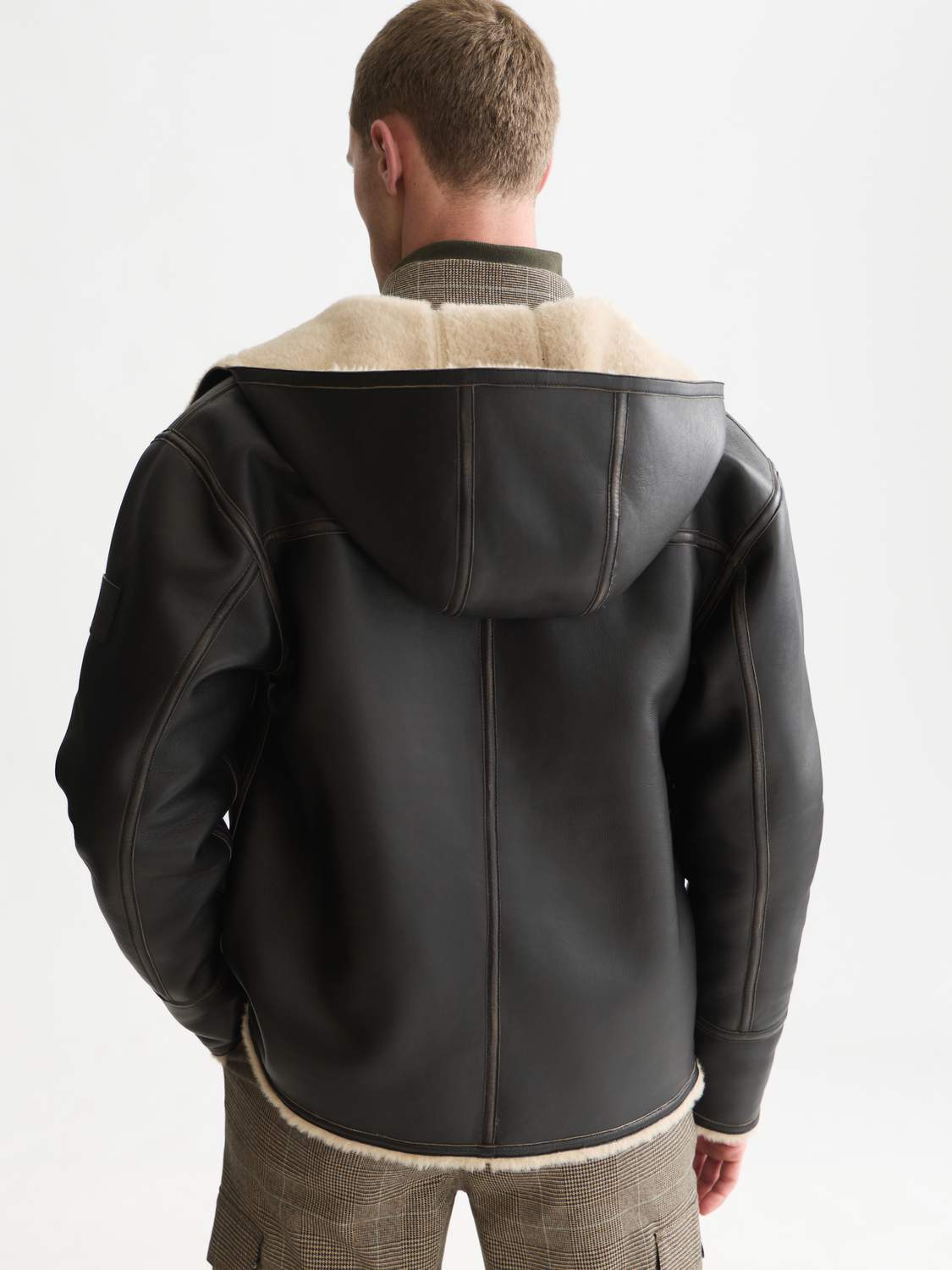 Hooded Flight Leather Jacket