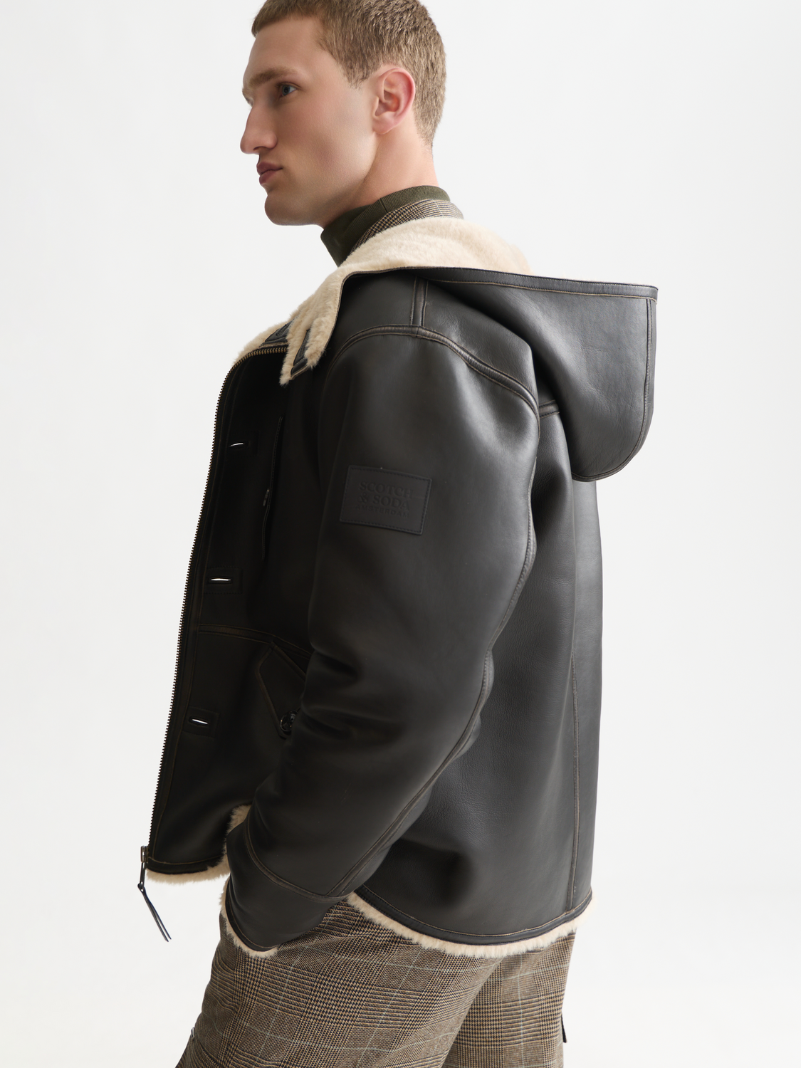 Hooded Flight Leather Jacket