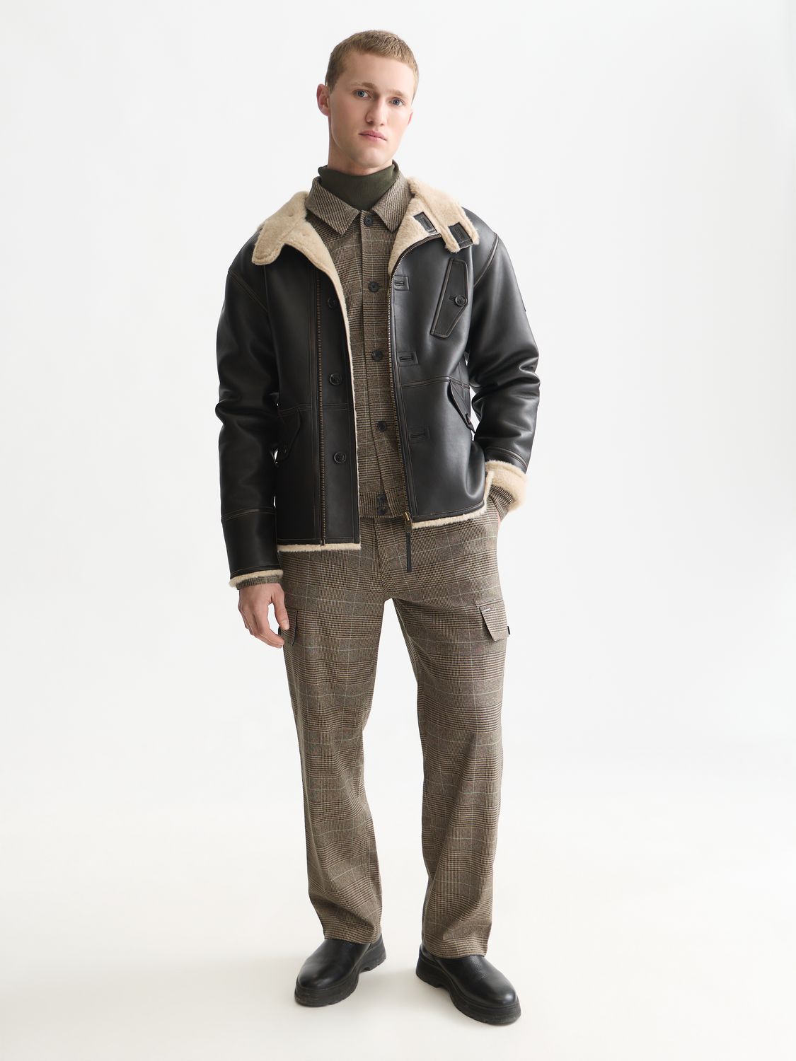 Hooded Flight Leather Jacket