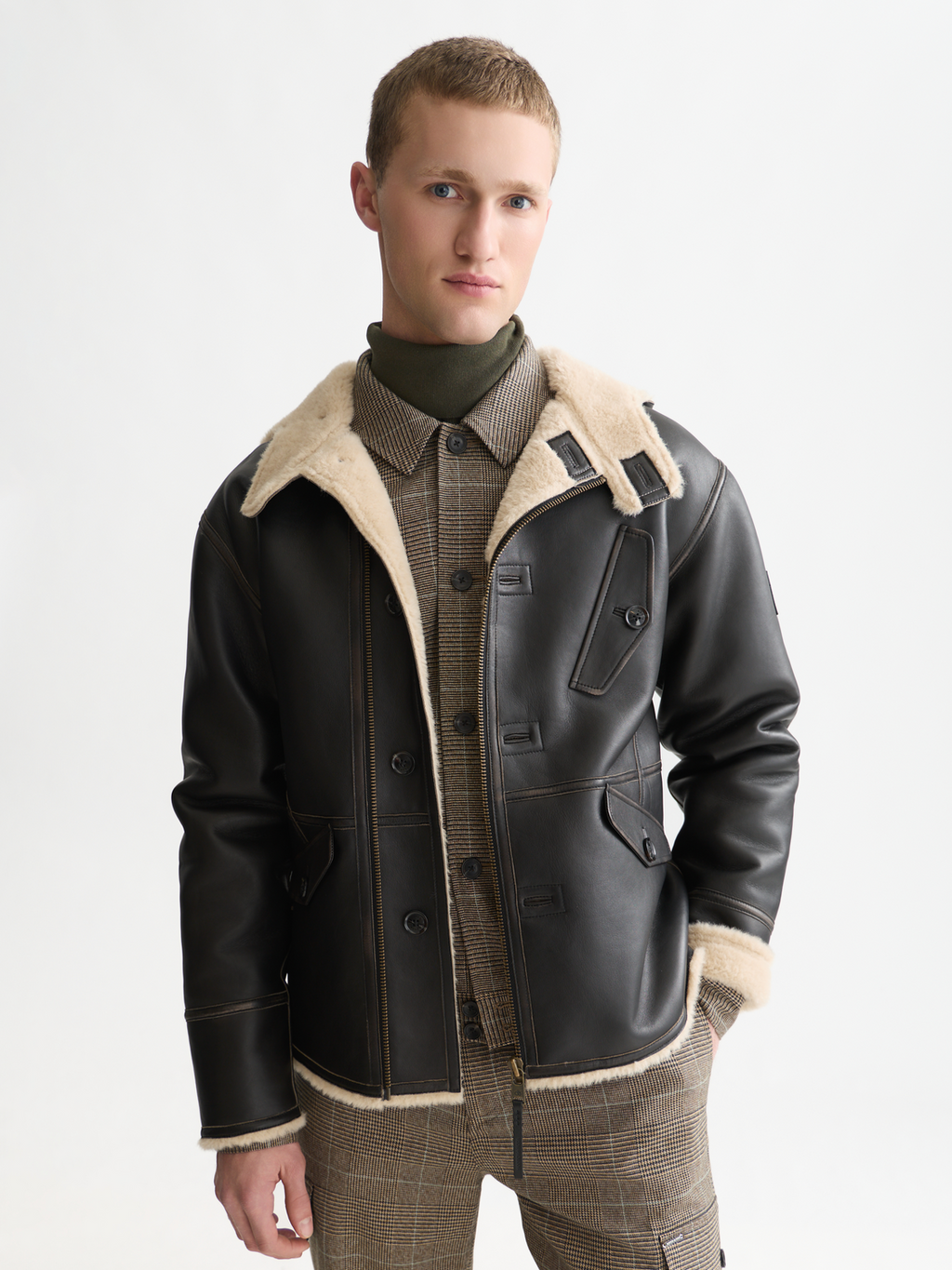 Hooded Flight Leather Jacket