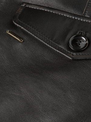 Leather Hooded Flight Jacket