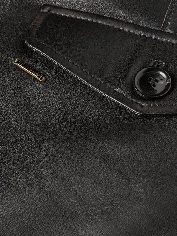 Leather Hooded Flight Jacket